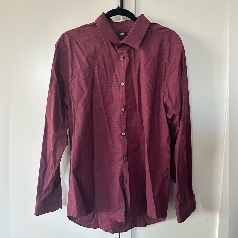 Kenneth Cole Men's Burgundy Dress Shirt